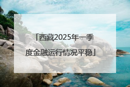 西藏2025年一季度金融运行情况平稳
