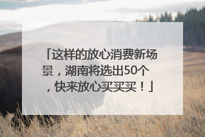 这样的放心消费新场景，湖南将选出50个，快来放心买买买！