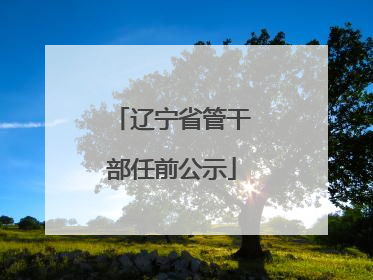 辽宁省管干部任前公示