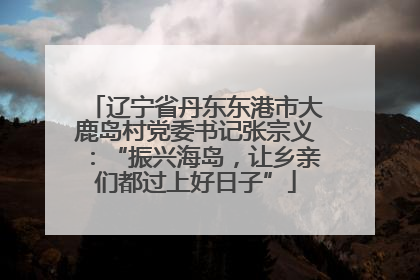 辽宁省丹东东港市大鹿岛村党委书记张宗义：“振兴海岛，让乡亲们都过上好日子”