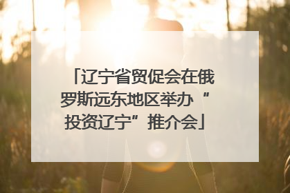 辽宁省贸促会在俄罗斯远东地区举办“投资辽宁”推介会