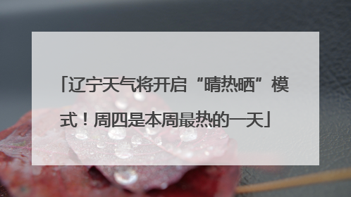 辽宁天气将开启“晴热晒”模式！周四是本周最热的一天