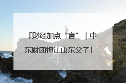财经加点“言”｜中东财团押注山东父子