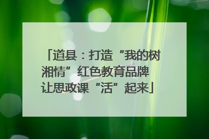 道县：打造“我的树湘情”红色教育品牌 让思政课“活”起来