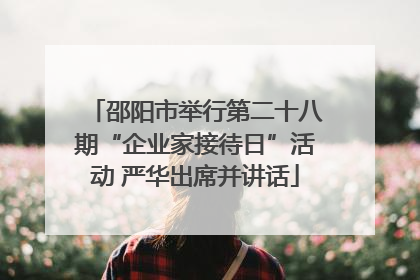 邵阳市举行第二十八期“企业家接待日”活动 严华出席并讲话