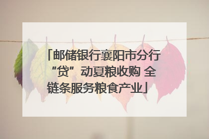邮储银行襄阳市分行“贷”动夏粮收购 全链条服务粮食产业