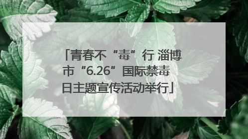 青春不“毒”行 淄博市“6.26”国际禁毒日主题宣传活动举行