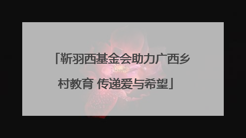 靳羽西基金会助力广西乡村教育 传递爱与希望