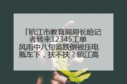 镇江市教育局局长给记者转来12345工单 风雨中八旬翁跌倒被压电瓶车下，扶不扶？镇江高职学子选择令人钦佩