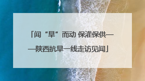 闻“旱”而动 保灌保供——陕西抗旱一线走访见闻