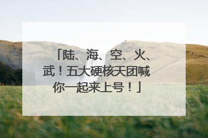 陆、海、空、火、武！五大硬核天团喊你一起来上号！