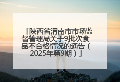 陕西省渭南市市场监督管理局关于9批次食品不合格情况的通告（2025年第9期）