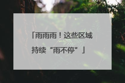 雨雨雨！这些区域持续“雨不停”