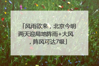 风雨欲来，北京今明两天迎局地阵雨+大风，阵风可达7级