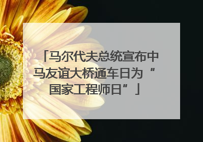 马尔代夫总统宣布中马友谊大桥通车日为“国家工程师日”