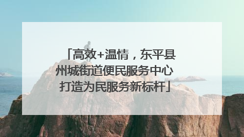 高效+温情，东平县州城街道便民服务中心打造为民服务新标杆