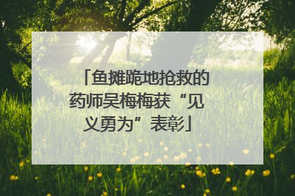 鱼摊跪地抢救的药师吴梅梅获“见义勇为”表彰