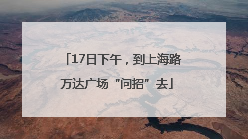 17日下午，到上海路万达广场“问招”去