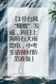 1号台风“蝴蝶”发威,周日上海将有大雨雷电,中考生请做好防范准备