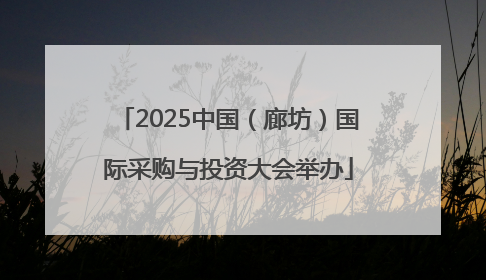 2025中国（廊坊）国际采购与投资大会举办