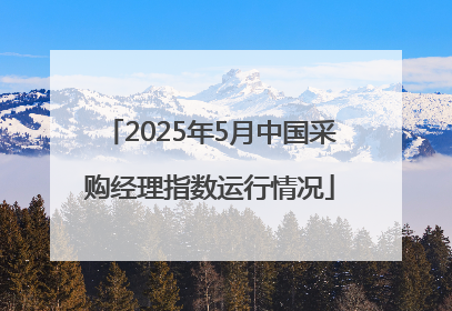 2025年5月中国采购经理指数运行情况
