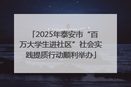 2025年泰安市“百万大学生进社区”社会实践提质行动顺利举办