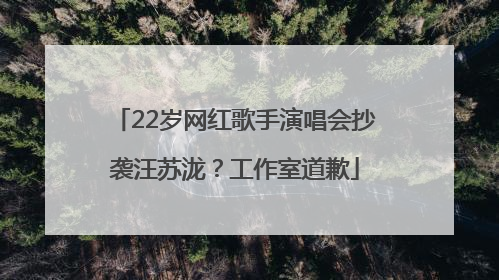 22岁网红歌手演唱会抄袭汪苏泷？工作室道歉
